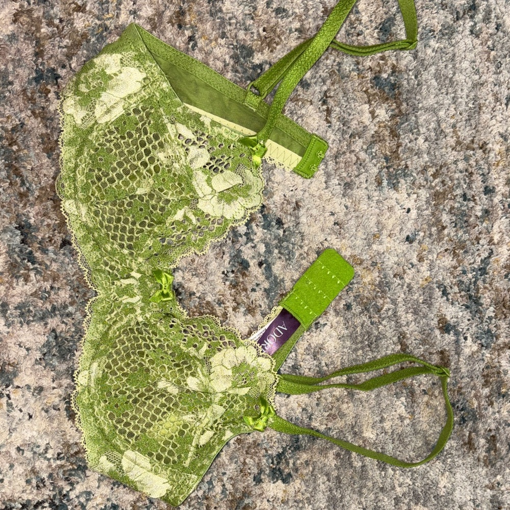 Adore Me Green Lace Bra